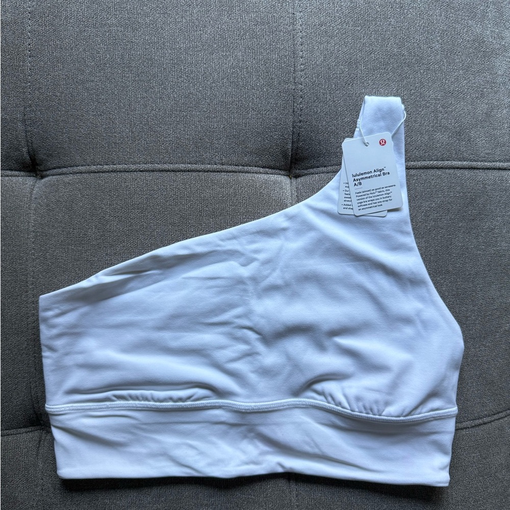 Lululemon Athletica White One-Shoulder Asymmetrical Align Sports Bra